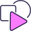A purple play button with an outline of a circle.